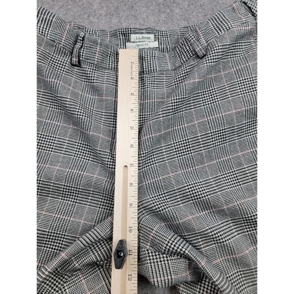 LL Bean Pants Womens 14 Plaid Classic Fit Lined Straight Leg Work Office - Picture 14 of 16